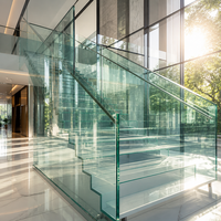 Valla de barandilla endurecida templada transparente irrompible de seguridad Panel transparente Fachada de vidrio templado para construcción