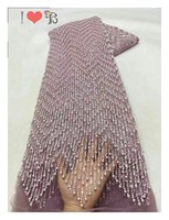 Blinglace mariée perlée Tulle dentelle français broderie Net dentelle brillant paillettes perles dentelle tissu pour robe de soirée