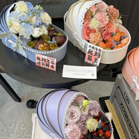 Boîte en carton portable à fleurs en forme de berceau pour bébé, boîtes rigides de style moderne pour fête prénatale et anniversaire, nouvel arrivage
