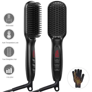 <span class=keywords><strong>Brosse</strong></span> <span class=keywords><strong>lissante</strong></span> et peigne à friser en céramique tourmaline <span class=keywords><strong>pour</strong></span> hommes, peigne multifonctionnel <span class=keywords><strong>pour</strong></span> le coiffage et le lissage de la <span class=keywords><strong>barbe</strong></span> - Product Image 2