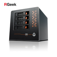 Boîtier de serveur de stockage RGeek NAS04A, fabrication OEM personnalisée, mini ITX, micro ATX, châssis de serveur, 4 baies 3,5 pouces, boîtier NAS 4 baies