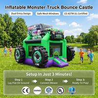 Château gonflable Monster Truck avec toboggan, pour fêtes d'enfants, qualité commerciale, certifié CE EN4960 ASTM F2374 UL, garantie 3 ans