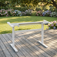 Bureau assis-debout électrique à double niveau avec cadre en fer, moteur unique, 2 étages inversés, réglable en hauteur, ergonomique