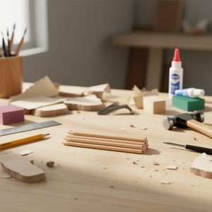 Bastoncini di legno Ilan 7x7mm 300mm 6 pezzi per artigianato e progetti fai da te - Product Image 3