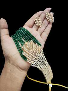 Conjunto de Collar de Cristal de Diseño con Múltiples Hilos, Colgante de Hoja Grande y Pendientes a Juego, Joyería de Moda de Lujo para Mujer - Product Image 3