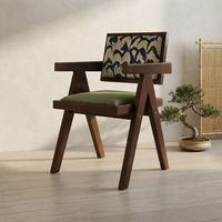 Chaise de salle à manger en bois massif de style moderne du milieu du siècle, structure en bois robuste, siège incurvé, confortable, pour la maison ou les restaurants