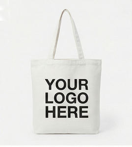 Sac fourre-tout en toile de coton naturel écologique avec logo personnalisé imprimé, réutilisable, pour les achats, les salons professionnels et les cadeaux promotionnels - Product Image 2