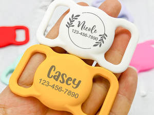 Pomme de compagnie pour collier de <span class=keywords><strong>chien</strong></span> personnalisé gravé Airtag étui Silicone AirTag collier de <span class=keywords><strong>chien</strong></span> couverture collier de <span class=keywords><strong>chien</strong></span> - Product Image 4