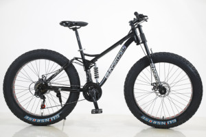 Neumático de 26 pulgadas 4,0 directo de fábrica, 21 velocidades, marco de acero de alto carbono, llanta de aleación de aluminio, freno de disco, bicicleta híbrida para montar en la nieve - Product Image 4