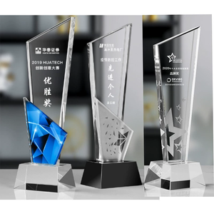 कारखाना अनुकूलन स्तंभ पुरस्कार क्रिस्टल ट्रॉफी वार्षिक बैठक उपहार धातु ट्रॉफी से सना हुआ कांच ट्रॉफी - Product Image 5