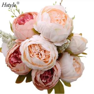 Винтажный Искусственный Пион, шелковые цветы, букет, домашнее свадебное украшение, Цветочная композиция FZH340
