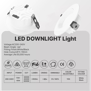 Faretto da Incasso 40W IP44 Impermeabile in Alluminio Nuovo AC180-265V Montaggio a Soffitto Dimmerabile LED Spot Down Light PC 3CCT SAA CE - Product Image 6