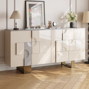 <span class=keywords><strong>Buffet</strong></span> en <span class=keywords><strong>bois</strong></span> massif de luxe léger de style italien armoire de rangement de salon moderne <span class=keywords><strong>buffet</strong></span> simple de panneau de roche décoratif français - Product Image 1