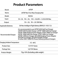 LKTOP NC036 Neo Two-Way Charging Hub: Pengisi Daya Cepat 65W untuk 3 Baterai DJI Neo dengan Mode Penyimpanan & Power Bank