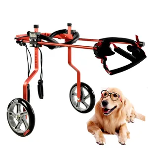 Fabricación de fábrica de alta calidad para perros, silla de ruedas trasera, carro de ruedas de movilidad para patas delanteras y traseras para andadores de mascotas discapacitados