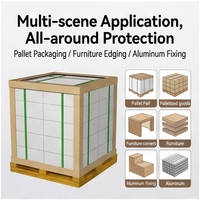 PINDE 50x50x4mm Protection d'angle en carton en forme de L pour emballage, protection de bord de palette en papier kraft pour carreaux, protection de palette robuste