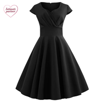 Robe d'été pour femmes, couleur unie, rétro vintage, années 50, années 60, décontractée, pour les fêtes, le bureau, robe rockabilly, grandes tailles, vestidos