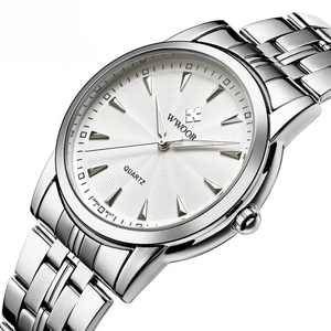 Montre de luxe pour homme OEM ODM, entièrement dorée, cadran doré, acier inoxydable, étanche, simple, à quartz, pour affaires et occasions décontractées - Product Image 5