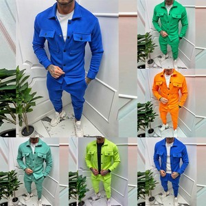 Completi da uomo in due pezzi completi da giacca moda personalizzati Set di pantaloni <span class=keywords><strong>Cargo</strong></span> tute tute tute tute a maniche lunghe Set giacca e pantaloni - Product Image 6