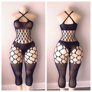 Shorts sexy noirs à taille haute en résille burlesque sur mesure en gros ELITES - Product Image 4