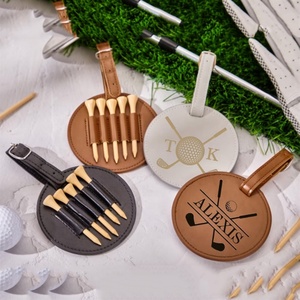 Custom PU Leather Golf Tee Holder 5-Slot Waterproof Durable Portable Waist Keychain Golf Accessories - Product Image 3