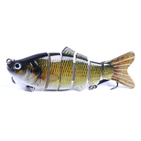 Leurre rigide de type poisson nageur en 6 sections articulées, appât artificiel idéal pour la pêche à la mangeoire, 10cm, 18g, 1 unité