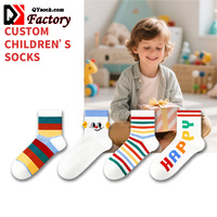 OEM Vente en gros de chaussettes pour enfants Chaussettes pour l'école personnalisées, confortables et colorées, respirantes en coton pour filles