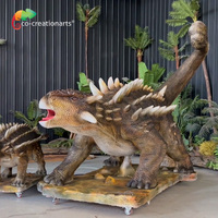 Famille de dinosaures Anylosaurus animatroniques personnalisables pour parcs à thème en plein air/en intérieur