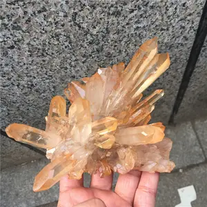 Natural Rock Coated Aura Quartz Crystal Cluster For Sale