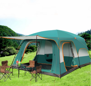 Оптовая продажа от производителя: Уличная палатка-тент для кемпинга, две комнаты, один тамбур, на 5-8 до 12 человек, солнцезащитная, водонепроницаемая - Product Image 1