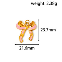 Boucles d'oreilles en émail et perles plaquées or 18 carats PVD en acier inoxydable YML, pantoufles lune à nœud pour fille, pendentif porte-clés livre breloque DIY