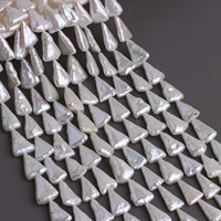 Perles de culture d'eau douce baroques triangulaires blanches, haute brillance, 11-12x15-17mm, perles en vrac pour la création de bijoux faits main