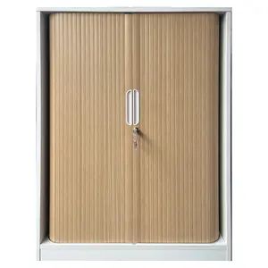 2024 New wood style Horizontally pvc roller shutter tambour door by camper customized saving space