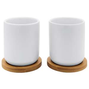 Bredemeijer Teebecher Umea mit Untersetzer 200ml 2er Set Weiß - Product Image 1