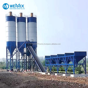 Planta dosificadora de hormigón HZS60 Planta dosificadora de hormigón estacionaria Transportador de cinta Alimentación de cinta Mezcladora de hormigón alimentada por cinta - Product Image 1