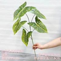 Feuilles de Taro à longues tiges à 5 feuilles, plante verte artificielle, feuilles de Begonia artificielles, décoration de mariage, aménagement paysager