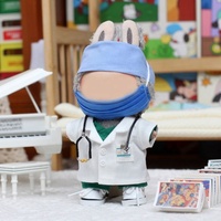Nouvel ensemble d'uniformes de docteur rose, tenue d'infirmière avec chapeau et masque, vêtements pour mini-poupée en peluche, accessoires de mode pour poupées