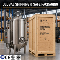 Fermenteur en acier inoxydable à prix direct usine pour la bière et le vin maison, contrôlé par PLC, capacité personnalisable, 220V