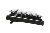 Keyboard Gaming Mekanik Retro 87-Tombol Baru dengan Lampu Latar RGB dan Nuansa Metalik, Koneksi USB Berkabel