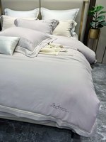 Ensemble de literie moderne en couleur unie, quatre pièces, ensemble de literie en fibre AINENG, housse de couette respirante et antibactérienne, évacuant l'humidité