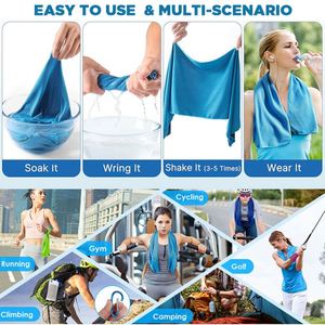 Serviette de sport en microfibre à séchage rapide, serviettes rafraîchissantes pour l'extérieur, serviette de course absorbant la transpiration, serviette glacée avec logo personnalisé - Product Image 2