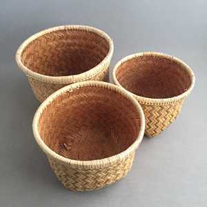 Panier en bambou tressé artisanal, ensemble de 3, organisateur de rangement naturel, ensemble décoratif, fabrication au Vietnam - Product Image 1