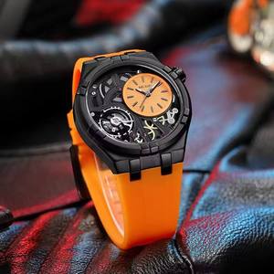 Montre à quartz Megir 8111G 8111 pour homme, mode, étanche, chronographe lumineux, cadran unique, bracelet en silicone, montre-bracelet de luxe pour homme - Product Image 1