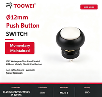 Interrupteur à bouton-poussoir momentané TOOWEI blanc 4A 125VAC pour panneau de commande de chariot élévateur