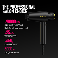 Sèche-cheveux ionique professionnel FirePhoenix M1 Plus 1875W avec moteur sans balais, séchage rapide, qualité salon, 16 modes, diffuseur, prise US