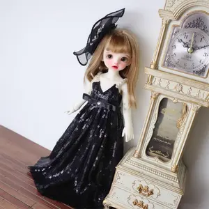 Bjd Doll Clothes Glossy Black Tube Top Dress For 1/6 Doll 12 Inch Doll Toy SD