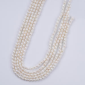 Zhuji <b>Pearl</b> Wholesale Natural Freshwater Rice Beads 3.5-4mm <b>Loose</b> String for DIY Jewelry Accessories White Pink Color Options - Product Image 3