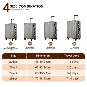 Luxury Classic Fashionable 20-Inch <strong>PC</strong> Semi-Hard Spinner Suitcase Soft Handle Silent <strong>Wheels</strong> Durable Anti-Scratch Finish Password - Product Image 5