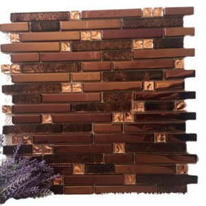 Crystal Glass Mosaic <b>Tile</b> Rectangle Flat Modern Waterproof Wall Mount Decoration - Product Image 1