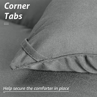 Parure de couette en microfibre de luxe, taille Queen, réversible, imprimée, rembourrage en polyester pour la maison et l'hôtel